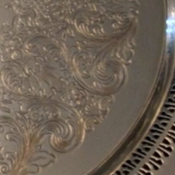 Vintage Silver Plated 15" Tray - Picture 3 of 9